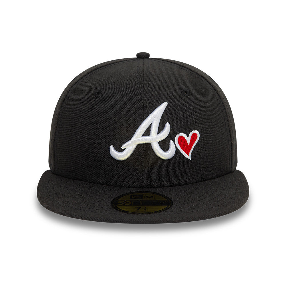 New Era - 59FIFTY Fitted Cap - Atlanta Braves - HEART ICON - Black/White - Headz Up 