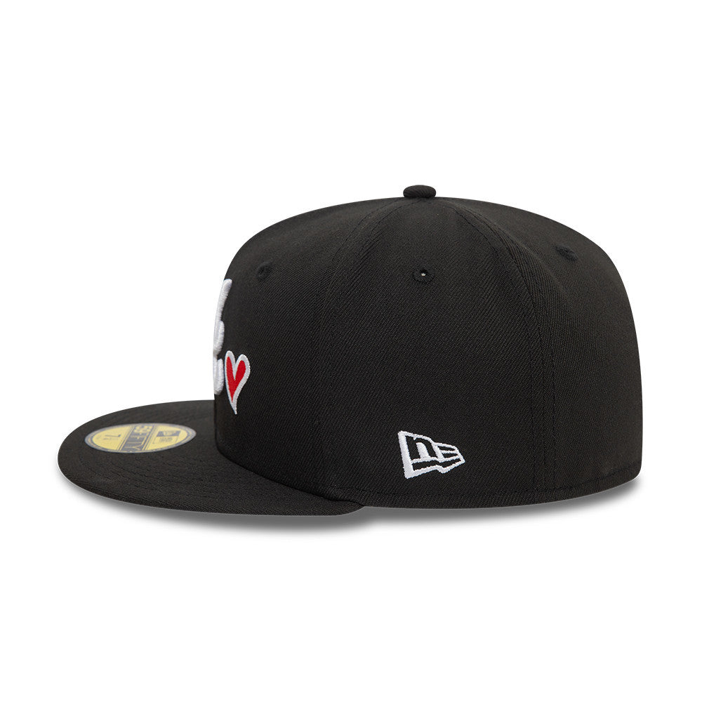New Era - 59FIFTY Fitted Cap - Atlanta Braves - HEART ICON - Black/White - Headz Up 