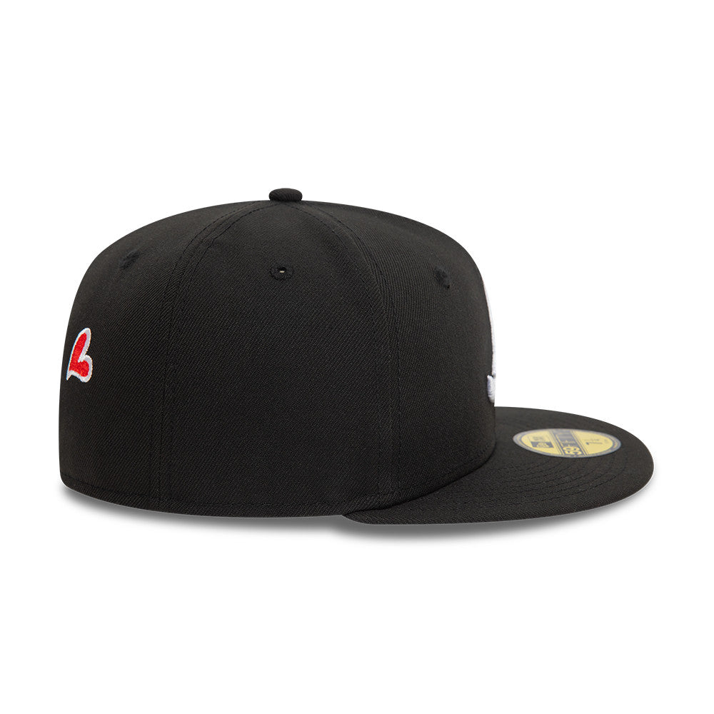 New Era - 59FIFTY Fitted Cap - Atlanta Braves - HEART ICON - Black/White - Headz Up 