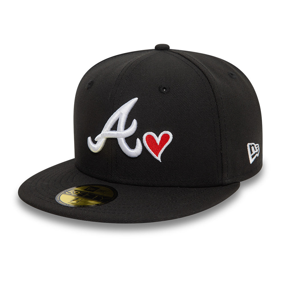 New Era - 59FIFTY Fitted Cap - Atlanta Braves - HEART ICON - Black/White - Headz Up 