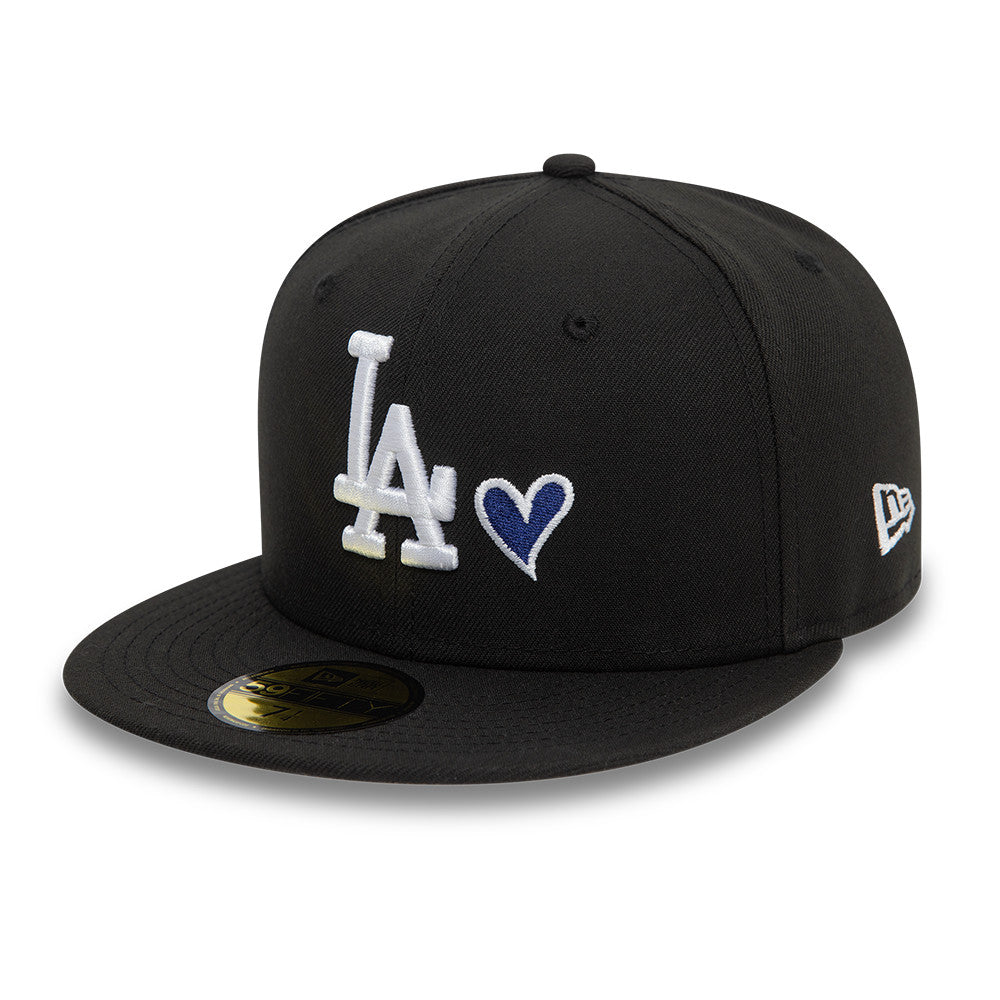 New Era - 59FIFTY Fitted Cap - Los Angeles Dodgers - HEART ICON - Black/White - Headz Up 