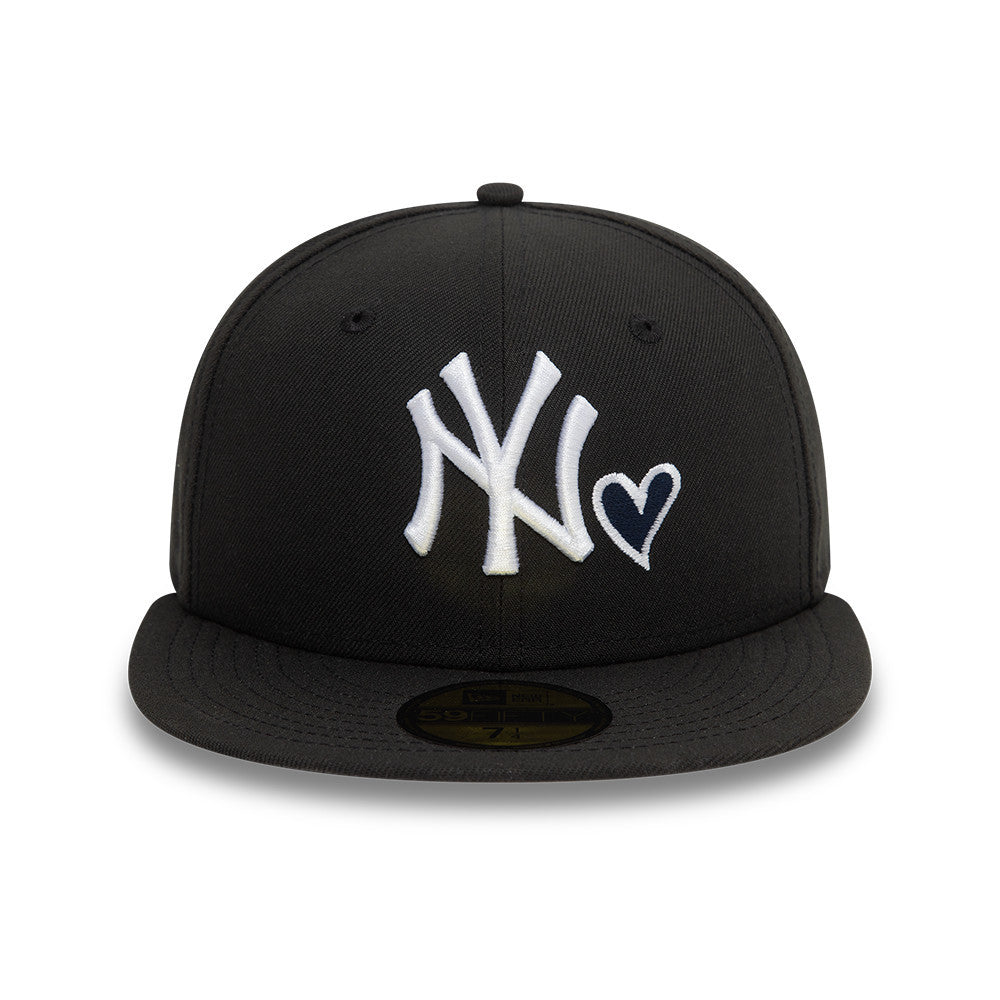 New Era - 59FIFTY Fitted Cap - New York Yankees - HEART ICON - Black/White - Headz Up 