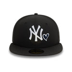 New Era - 59FIFTY Fitted Cap - New York Yankees - HEART ICON - Black/White - Headz Up 