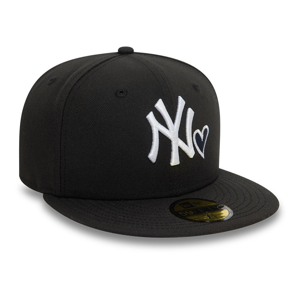 New Era - 59FIFTY Fitted Cap - New York Yankees - HEART ICON - Black/White - Headz Up 