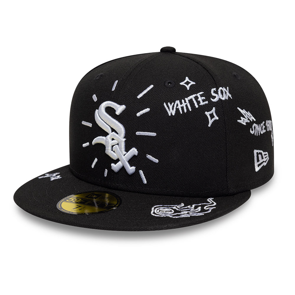 New Era - 59FIFTY Fitted - Chicago White Sox - SCRIBBLE - Black - Headz Up 