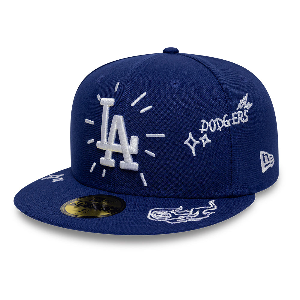 New Era - 59FIFTY Fitted - Los Angeles Dodgers - SCRIBBLE - Blue - Headz Up 