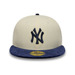 New Era 59FIFTY fitted cap med navy farvet visir og paisley design, New York Yankees branding, let kromfarvet detalje