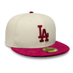 New Era Los Angeles Dodgers 59FIFTY fitted cap med paisley visor i lyse krom og rød farve, baseball cap med logo og detaljer