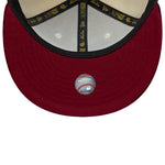 New Era 59FIFTY fitted kasket med Los Angeles Dodgers logo og paisley-visir i lyse krom og rød farve