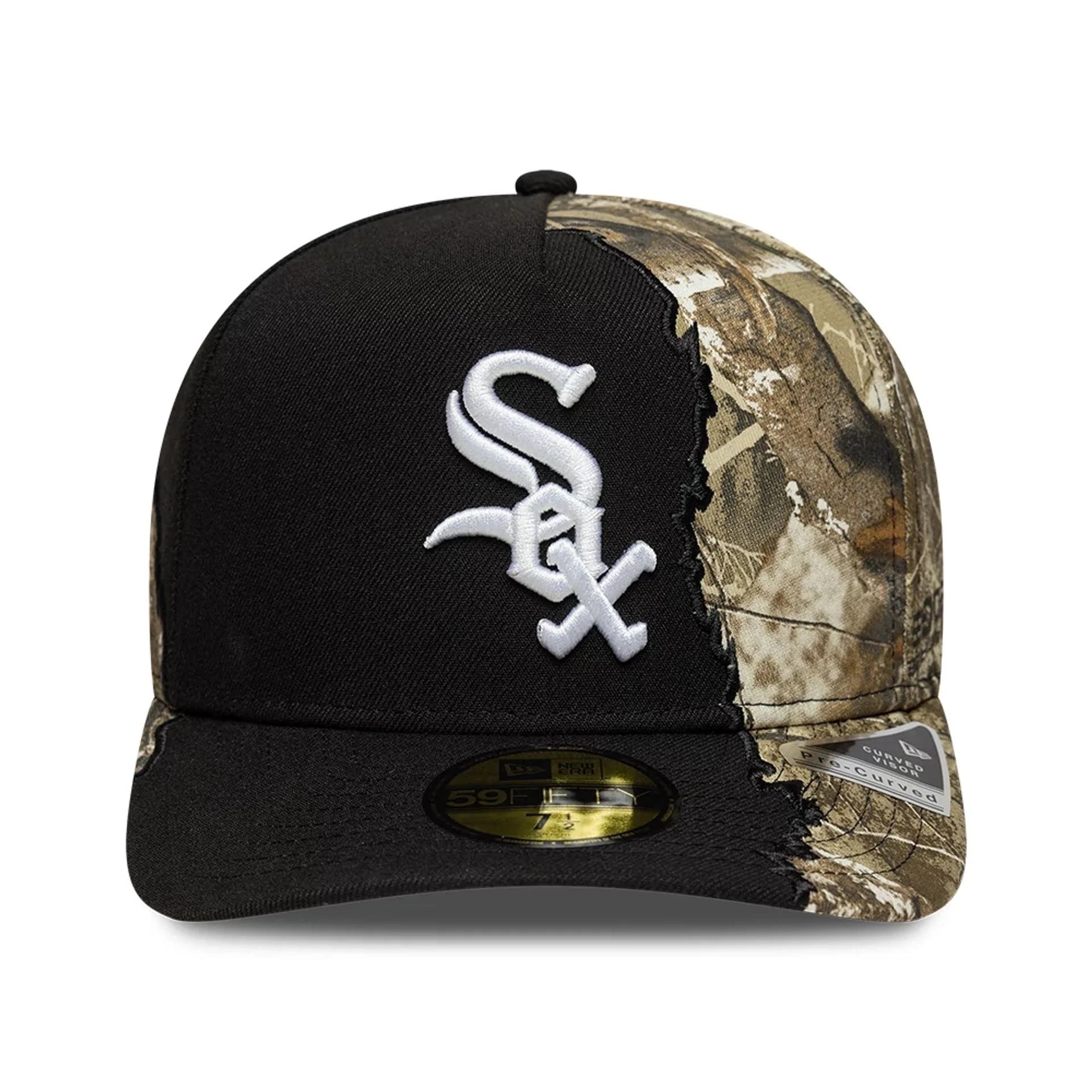 Sort New Era 59FIFTY fitted A-Frame Chicago White Sox cap med Split Real Tree camo mønster