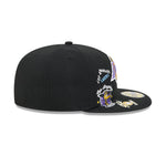 New Era 59FIFTY fitted cap i sort med Los Angeles Lakers HWC-logo delanter og broderet sidenummer