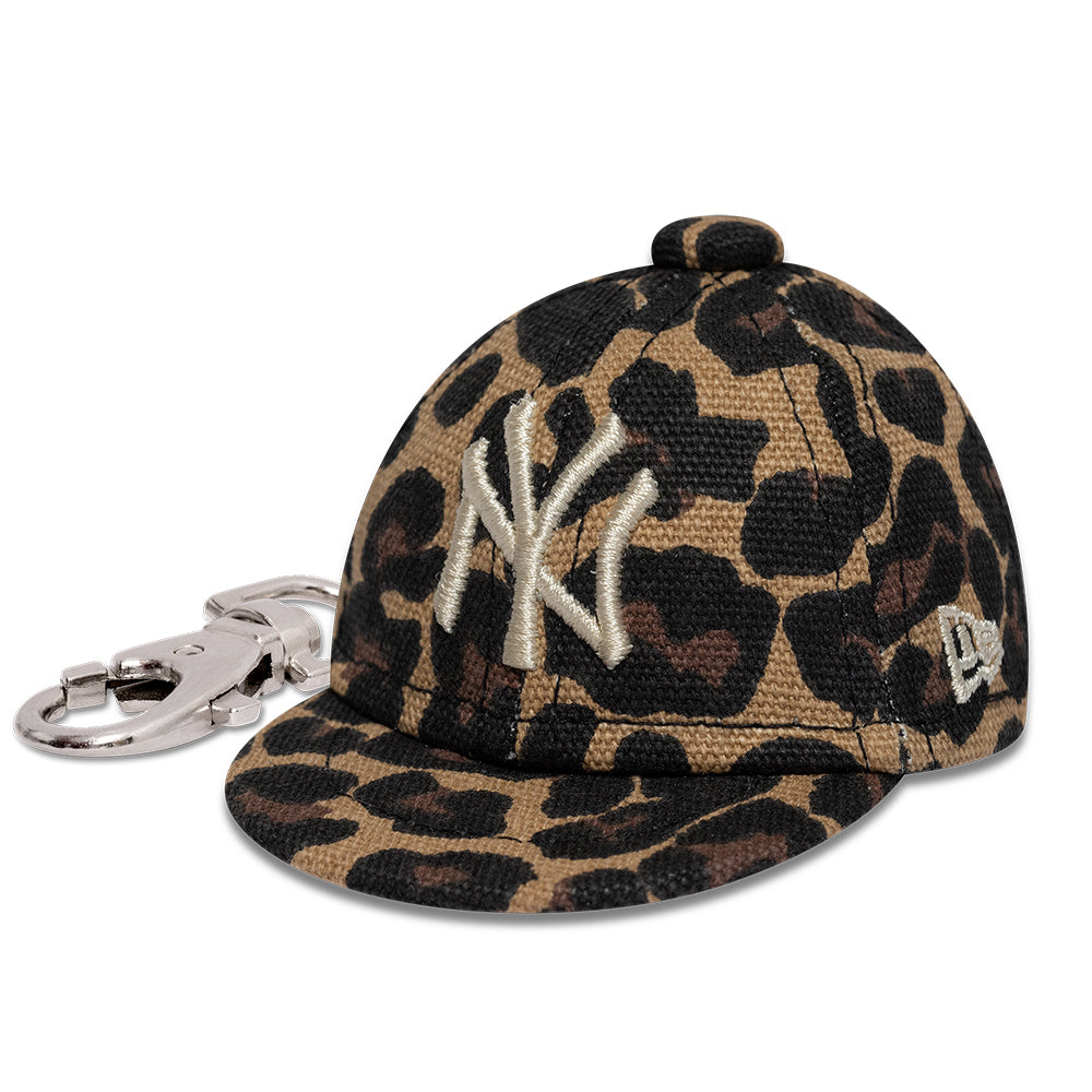 New Era New York Yankees MLB Leo mini cap-nøglering i sort set forfra