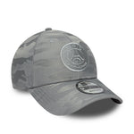 Grå New Era 9FORTY PSG cap med tonalt camo-mønster, justerbar snapback-hat til sport og fritid