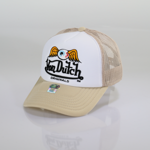 Von Dutch - Baker Trucker Cap - White/Tan - Headz Up 