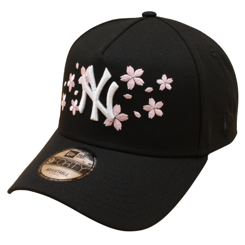 New Era - 9FORTY A-Frame Cap - New York Yankees - Flowers - Black/Pink - Headz Up 