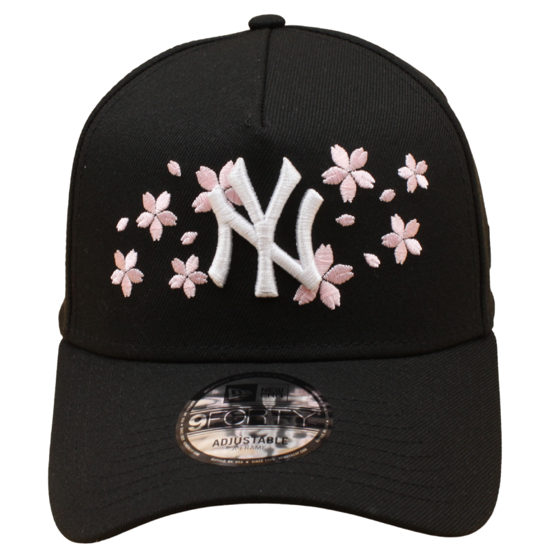 New Era - 9FORTY A-Frame Cap - New York Yankees - Flowers - Black/Pink - Headz Up 