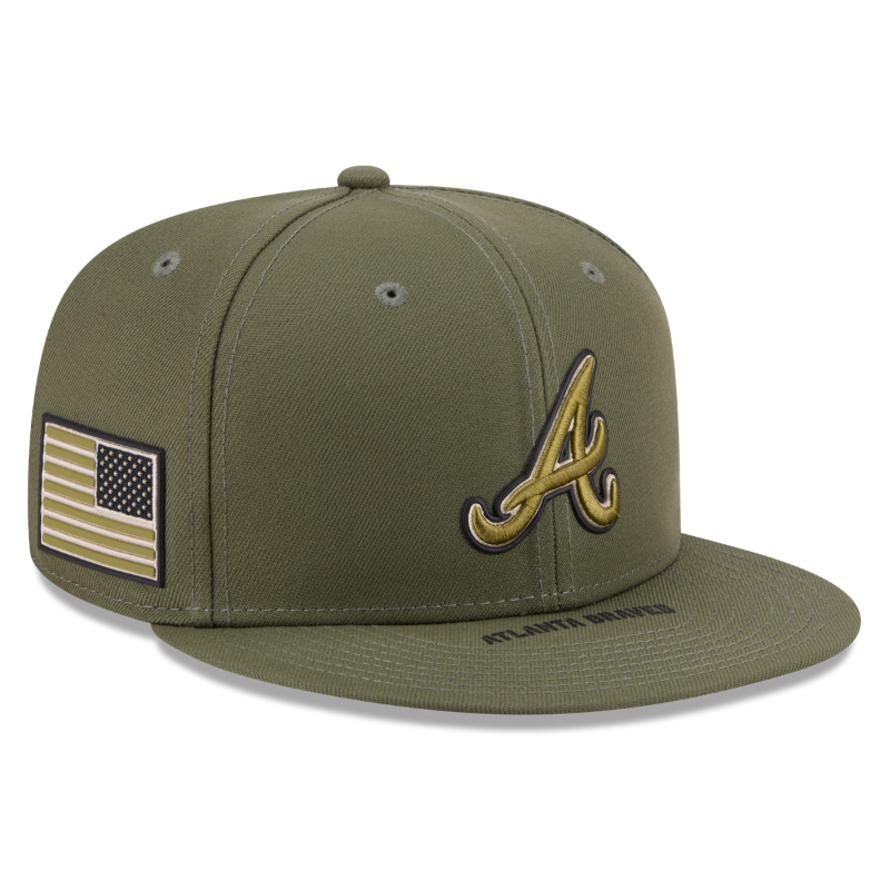 New Era - Atlanta Braves - 9FIFTY Snapback - ARMED FORCES - Olive - Headz Up 
