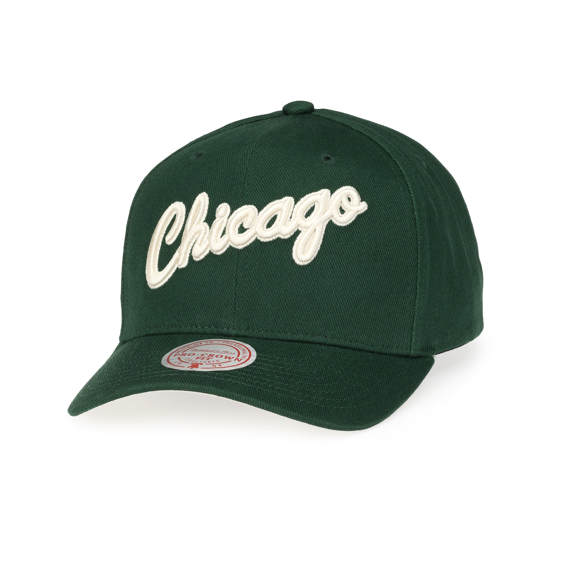 Mitchell & Ness - Green/Cream Pro Crown Snapback - Chicago Bulls - Green - Headz Up 