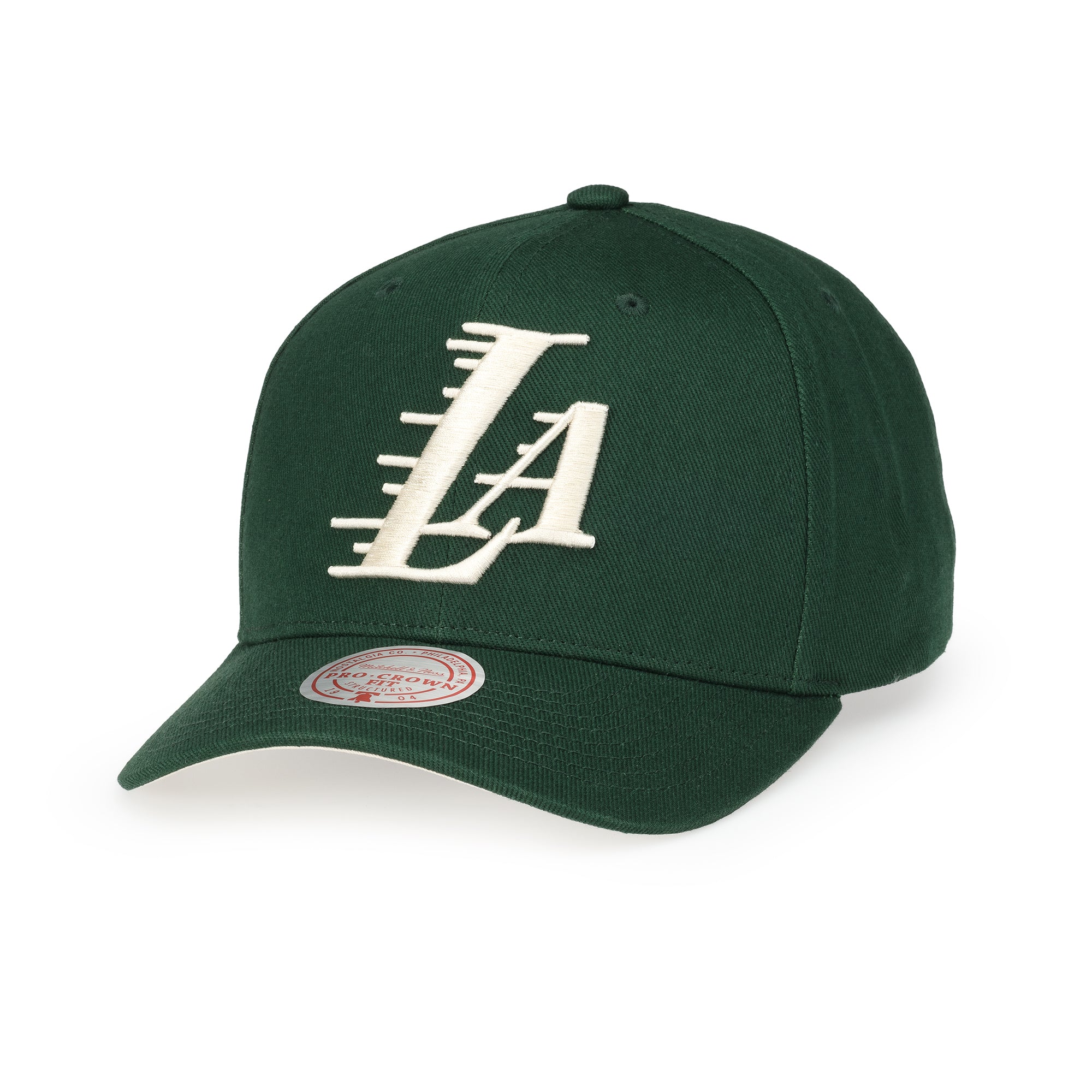 Mitchell & Ness - Green/Cream Pro Crown Snapback - Los Angeles Lakers - Green - Headz Up 