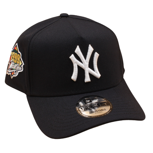 New Era 9FORTY A-Frame cap i navy med New York Yankees-logo og WS 1999-broderi