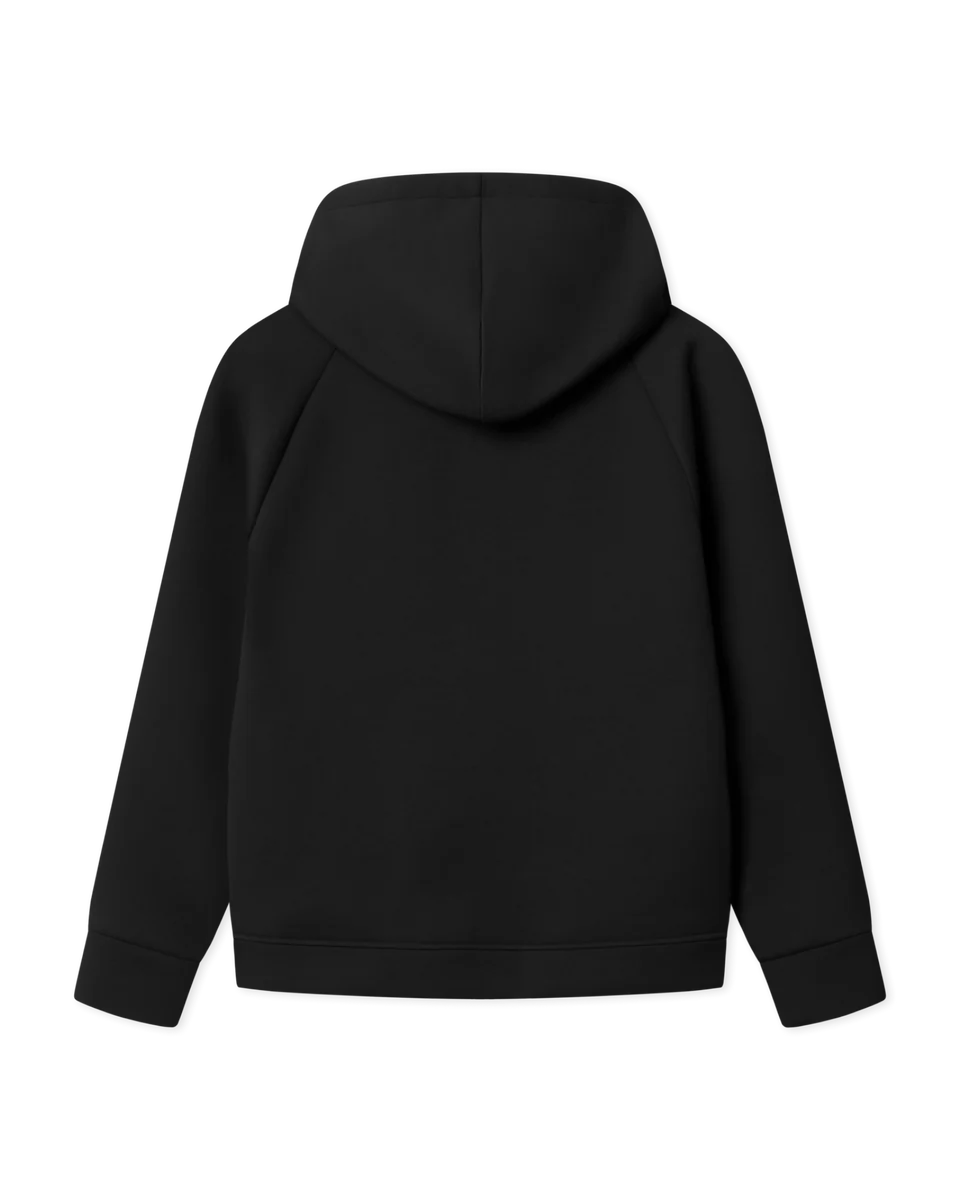 Sort BLS Edwin Zip Hoodie med lynlås og hætte, blødt stof og frontlommer, vises i billedet.