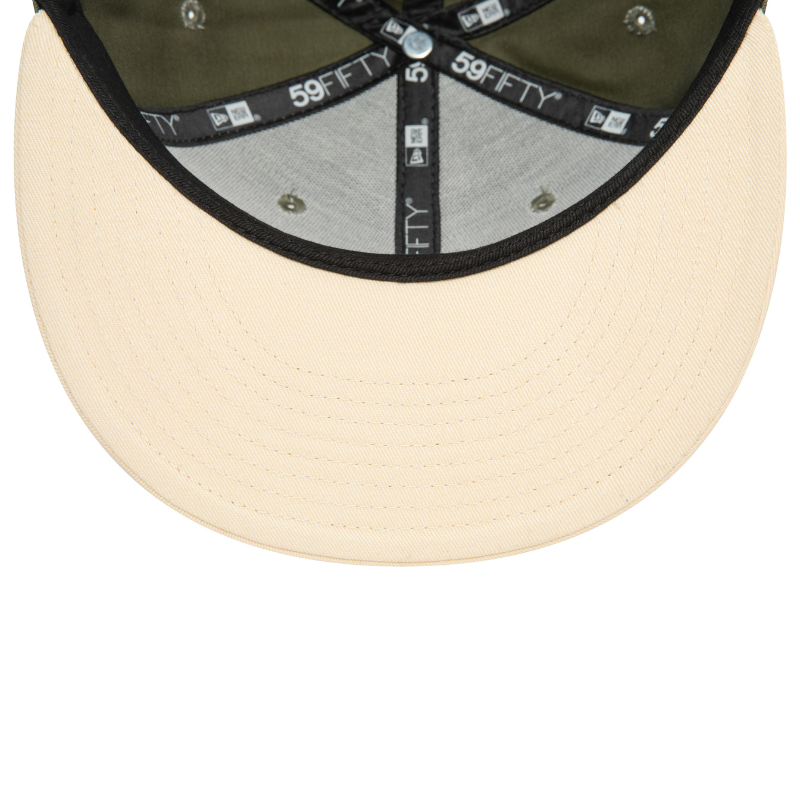 New Era - Los Angeles Dodgers - 59Fifty Fitted - SIDE PATCH - Olive/Light Chrome