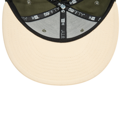 New Era - Los Angeles Dodgers - 59Fifty Fitted - SIDE PATCH - Olive/Light Chrome