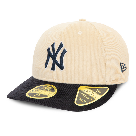 New Era - 59fifty Fitted Low Profile - CORD - New York Yankees - Light Beige/Navy