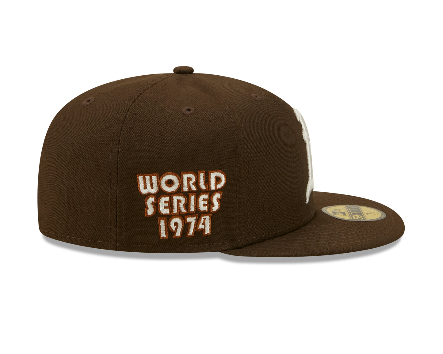 Oakland Athletics Cooperstown 59Fifty Fitted World Series 1974 - Walnut - Headz Up 