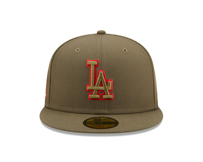 New Era - Los Angeles Dodgers Cooperstown 59Fifty Fitted World Series 1981 - Olive/Red Outline - Headz Up 