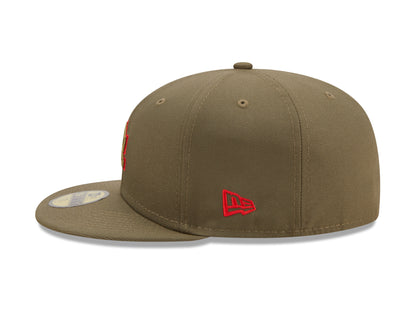 New Era - Los Angeles Dodgers Cooperstown 59Fifty Fitted World Series 1981 - Olive/Red Outline - Headz Up 