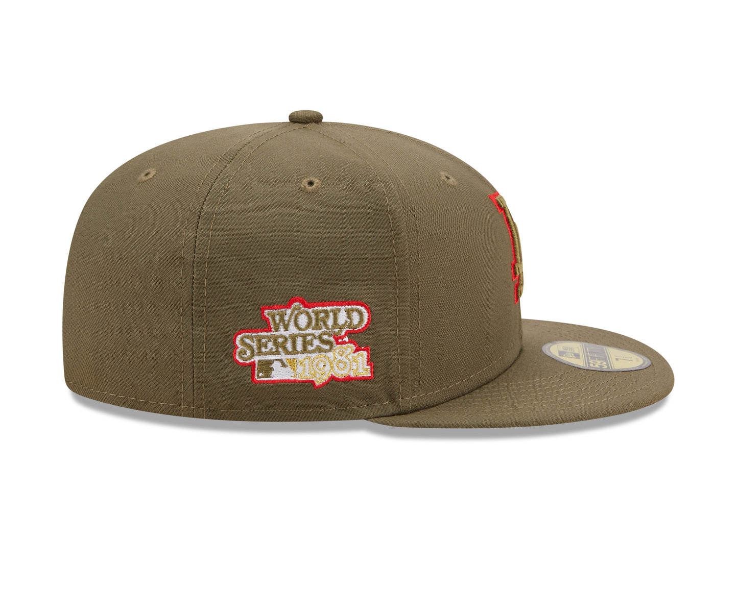 New Era - Los Angeles Dodgers Cooperstown 59Fifty Fitted World Series 1981 - Olive/Red Outline - Headz Up 