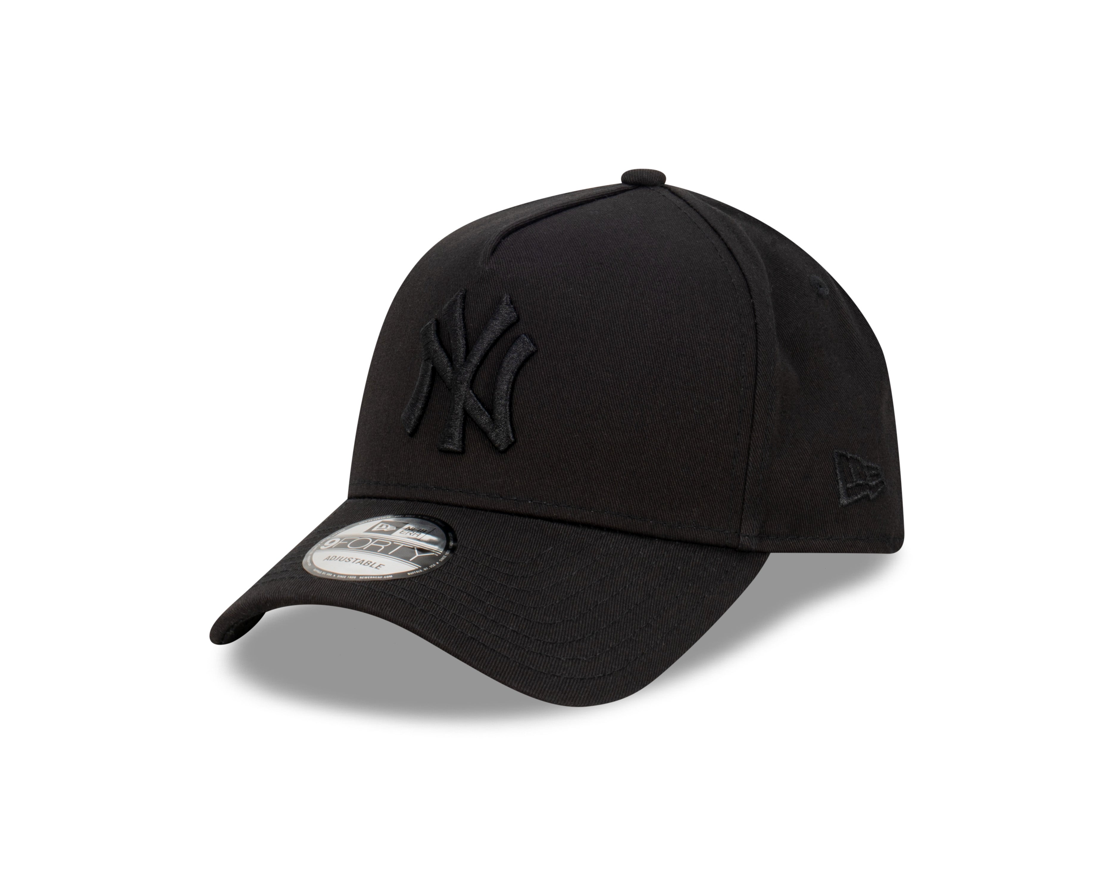 New Era - 9FORTY A-Frame Cap - New York Yankees - Black On Black - Headz Up 