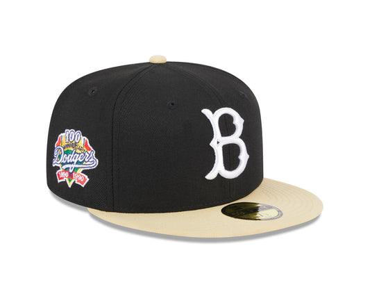 New Era - Brooklyn Dodgers Cooperstown 59Fifty Fitted - 100th Anniversary - Black