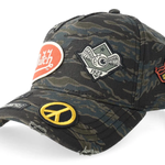 Von Dutch baseballkasket med tiger camo mønster, A-Frame stil, afslappet og sporty hovedbeklædning for mænd og kvinder.