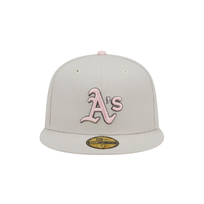 Mothers Day Oakland Athletics 59Fifty Fitted Cap - Stone/Pink - Headz Up 