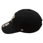 Sort '47 Anaheim Mighty Ducks NHL Cap med justerbar snapback og logo foran.
