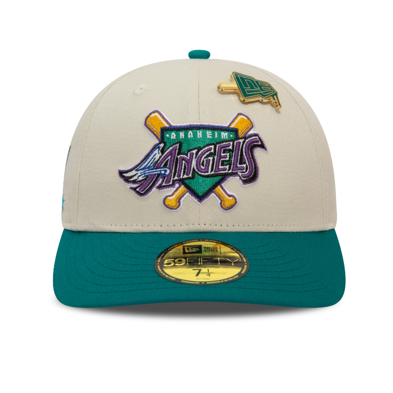 New Era - MLB Pin 59Fifty Low Profile Fitted - Anaheim Angels - Chrome/Teal - Headz Up 