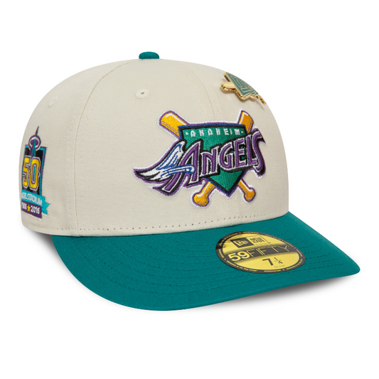 New Era - MLB Pin 59Fifty Low Profile Fitted - Anaheim Angels - Chrome/Teal - Headz Up 