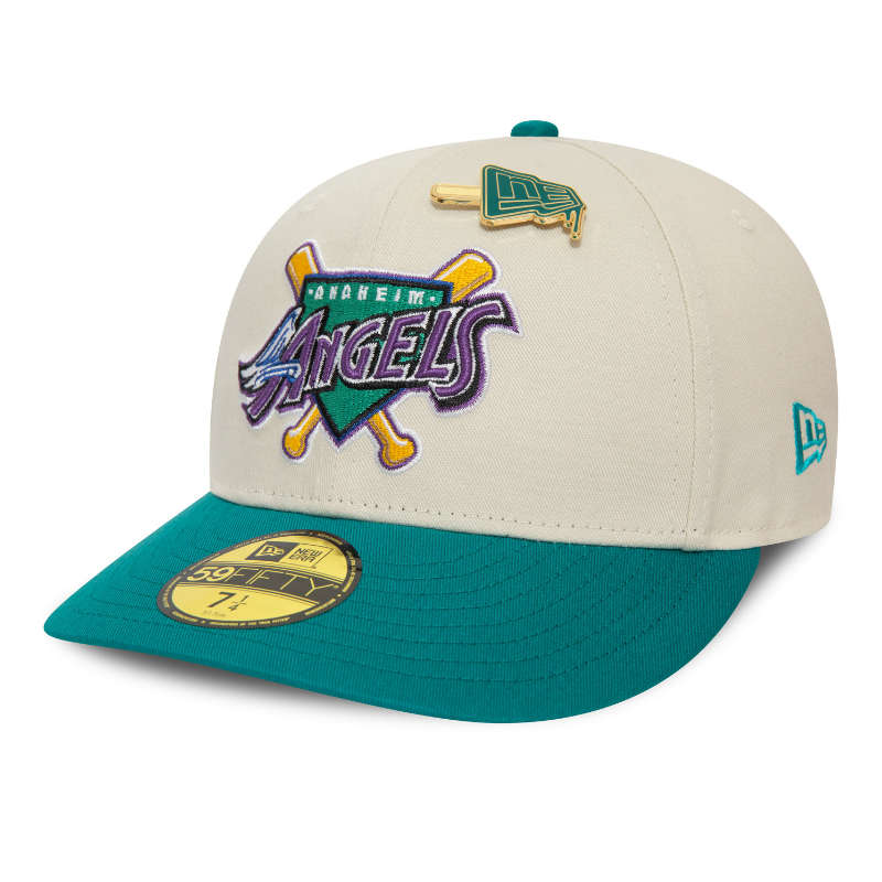 New Era - MLB Pin 59Fifty Low Profile Fitted - Anaheim Angels - Chrome/Teal - Headz Up 
