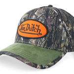 Von Dutch A-Frame kasket med oval patch i grøn kamouflage, afslappet cap til udendørs brug