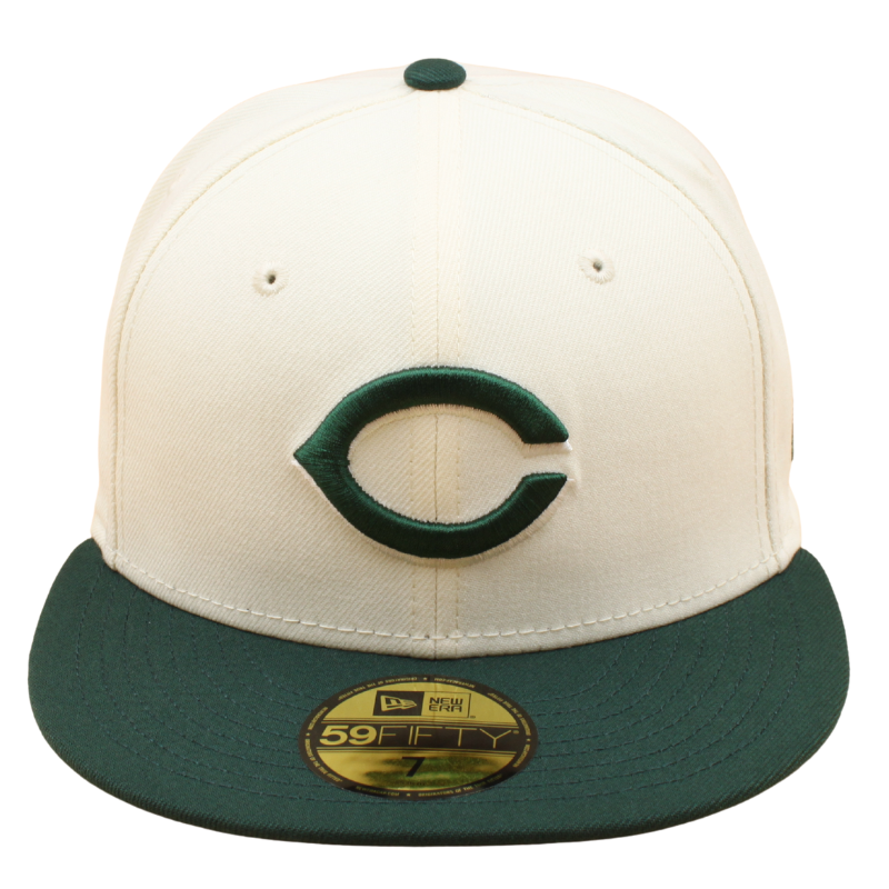 New Era - 59FIFTY Fitted Cap - Cincinatti Reds - 2-Tone - Chrome/Dark Green - Headz Up 
