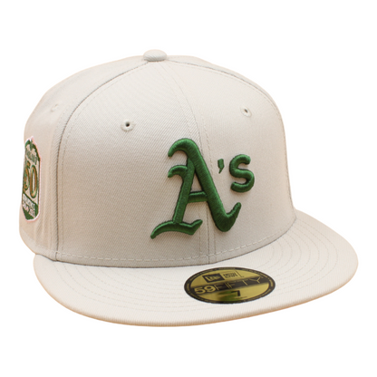 New Era - 59FIFTY - Oakland Atletics Cooperstown - 50Th Anniversary - Stone/Pink UV