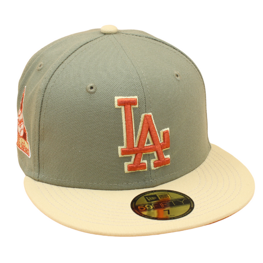 New Era - Los Angeles Dodgers Cooperstown 59Fifty Fitted First LA World Series - Moss Green/Khaki - Headz Up 