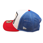 New Era - Eagle Patch - A-Frame Trucker Adjustable Cap - White/Red/Blue - Headz Up 