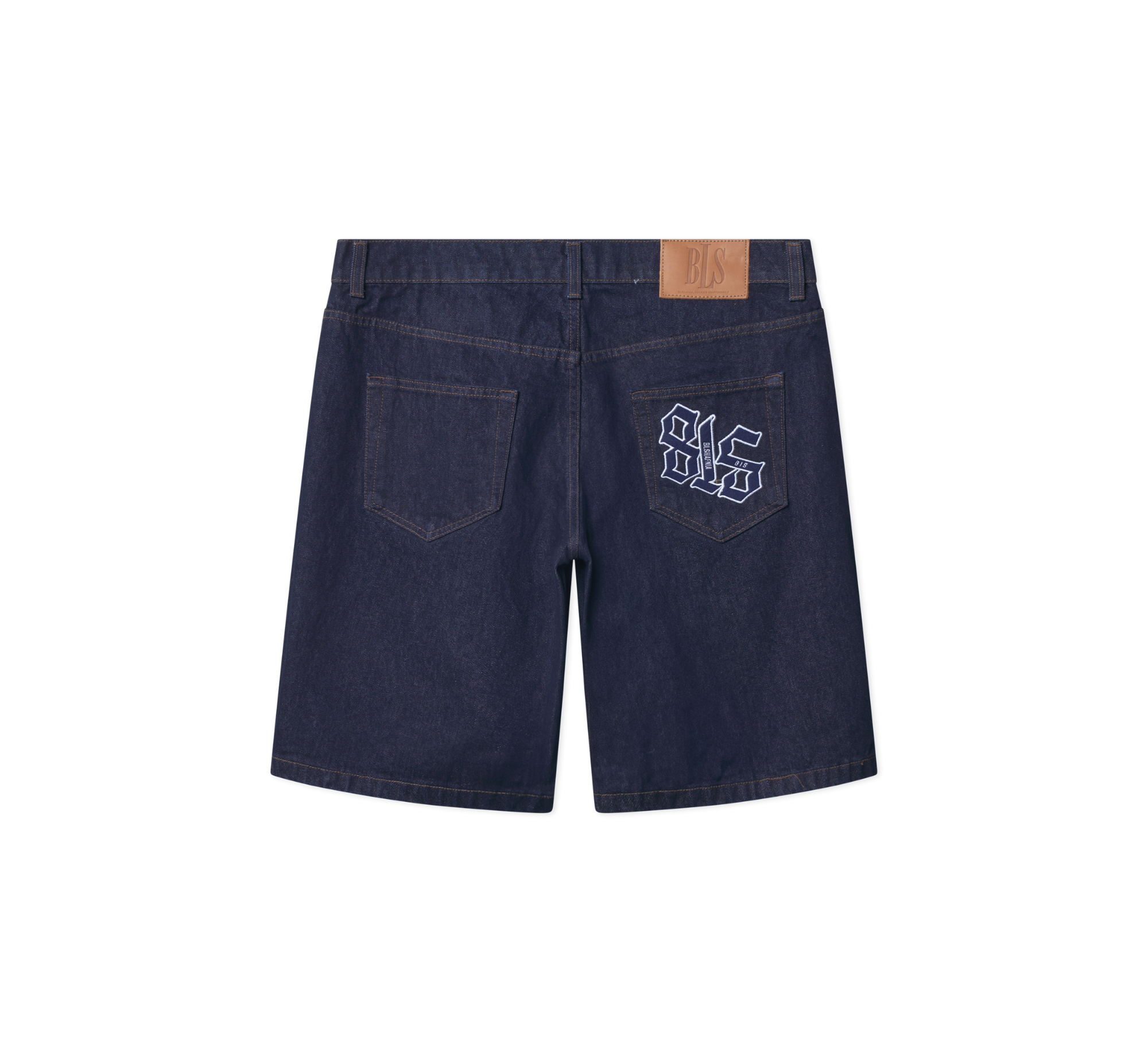 Mørkeblå BLS 815 Shorts til mænd, afslappet design med lommer og komfortabel pasform, synlig i billedet.