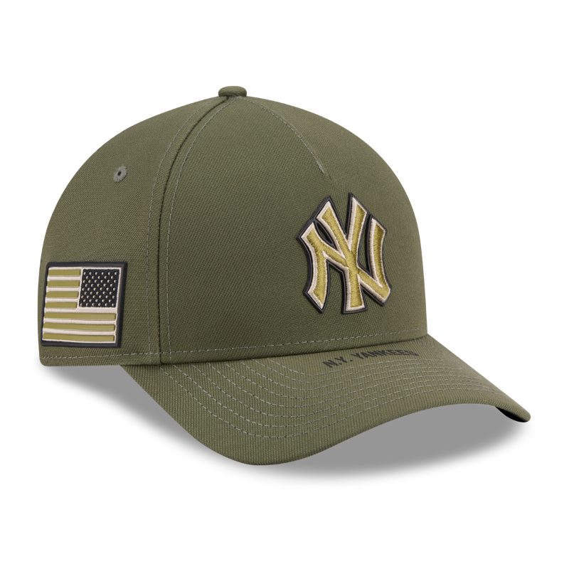 New Era - New York Yankees - 9FORTY M-CROWN - A-Frame Snapback - ARMED FORCES - Olive - Headz Up 
