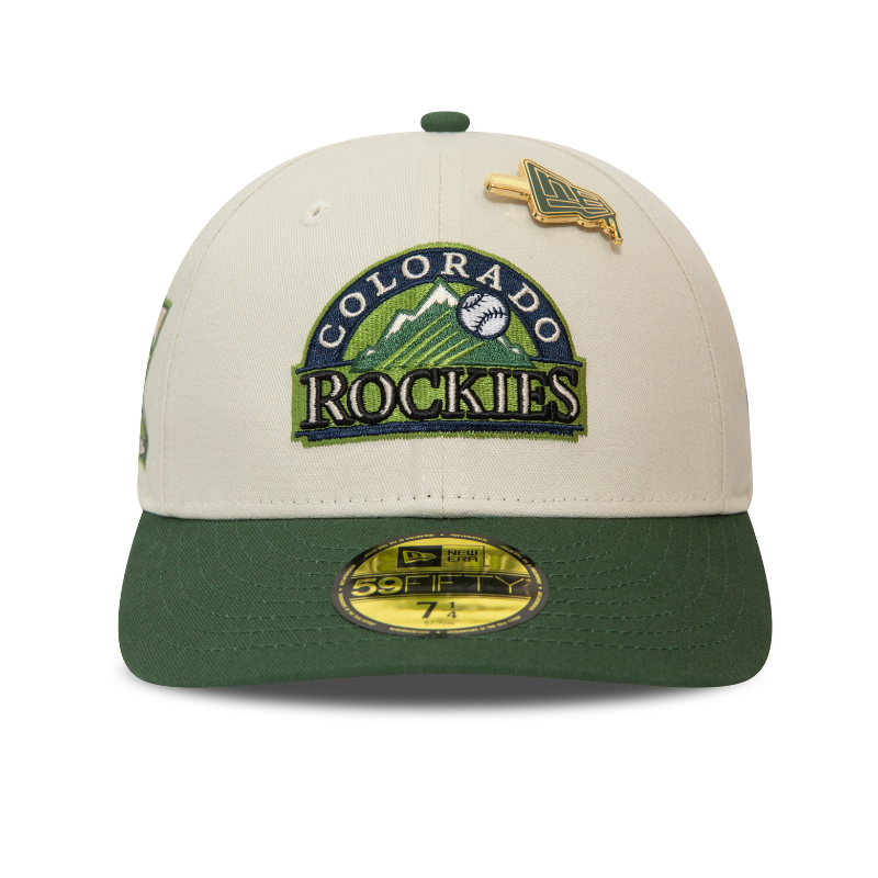 New Era - MLB Pin 59Fifty Low Profile Fitted - Colorado Rockies - Chrome/Green - Headz Up 