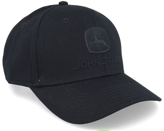 John Deere - Blackout Full Twill Black Baseball Cap - Black