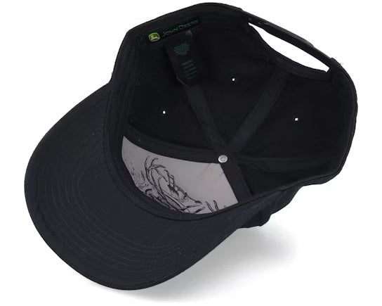 John Deere - Blackout Full Twill Black Baseball Cap - Black - Headz Up 